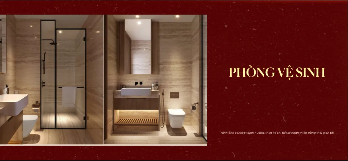 Phối cảnh phòng vệ sinh bàn giao Sun Glory Residence cần khóa van nước khi đi vắng