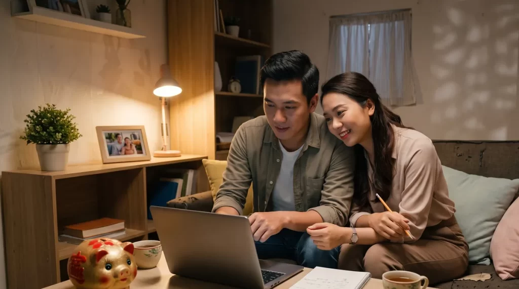 Ảnh minh họa vợ chồng trẻ tính cần bao nhiêu tiền mua căn hộ Sun Trường Vinh