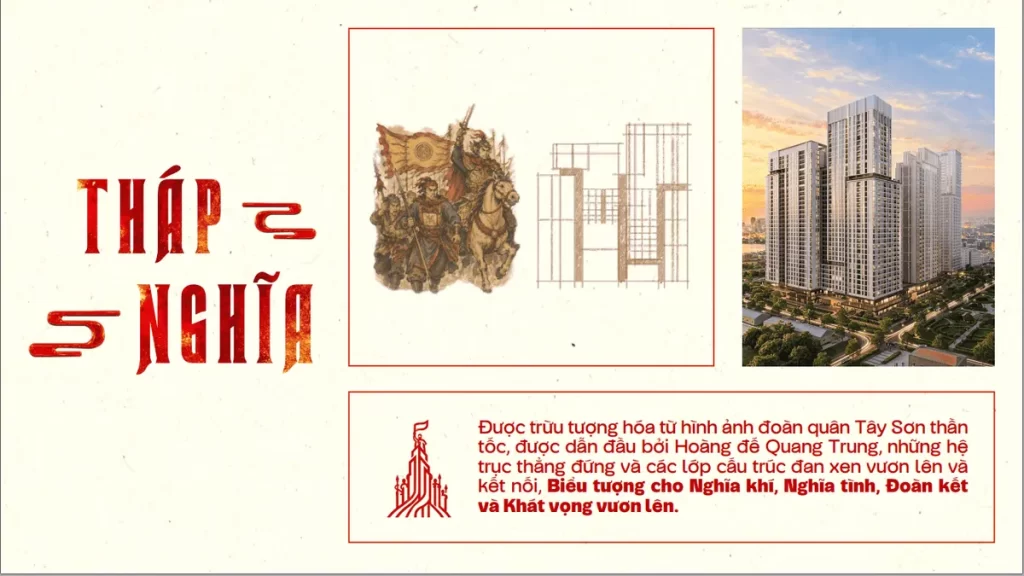 Tòa Harmony (Tháp Nghĩa) Sun Trường Vinh, ý tưởng đoàn quân Tây Sơn