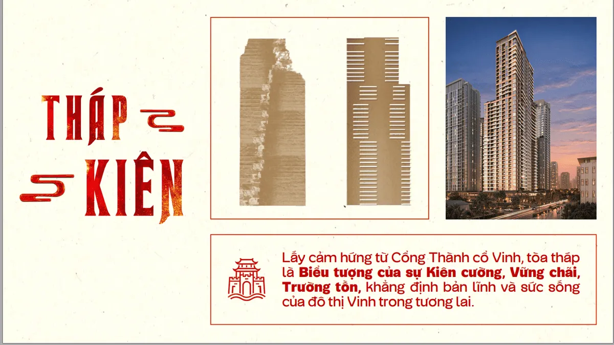 Ý tưởng thiết kế tòa Infinity dự án – Tháp Kiên từ Cổng Thành cổ Vinh